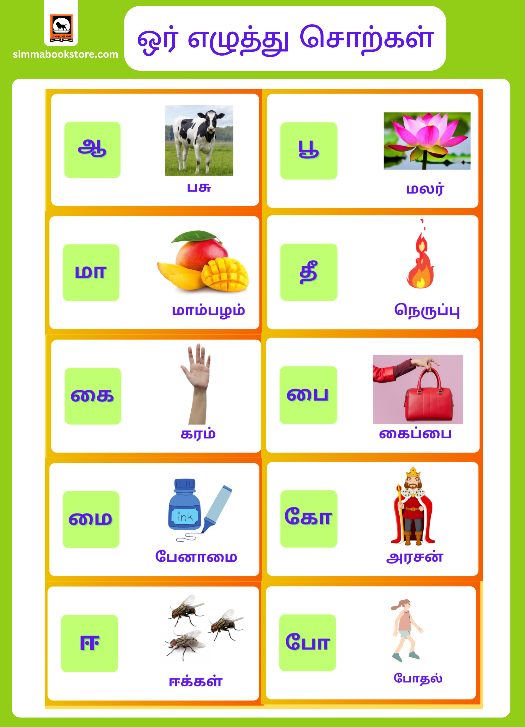 One Letter Words In Tamil Chart Pdf 
